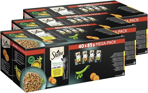 SHEBA® Portionsbeutel Mega-Pack Nature's Collection in Gelee Geflügel Variation 3 x 40 x 85g von Sheba