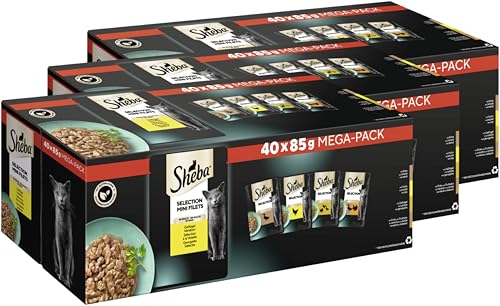 SHEBA® Portionsbeutel Multipack Geflügel in Sauce 3 x 40 x 85g von Sheba