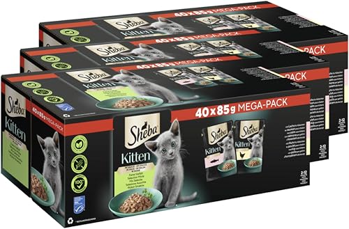 SHEBA® Portionsbeutel Multipack Kitten Feine Vielfalt in Sauce 3 x 40 x 85g von Sheba