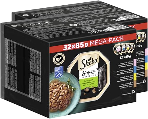 SHEBA® Schale Multipack Sauce Collection Sauce Lover Feine Vielfalt (MSC) 2 x 32 x 85g von Sheba