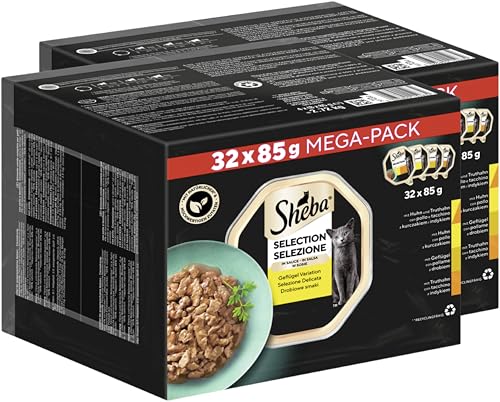 SHEBA® Schale Multipack Selection in Sauce Geflügel Variation 2 x 32 x 85g von Sheba
