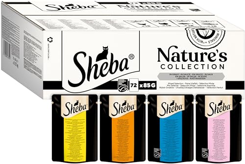 SHEBA Nature's Collection in Sauce - Hochwertiges Katzennassfutter Feine Vielfalt (MSC) im Portionsbeutel - 72 x 85g von Sheba