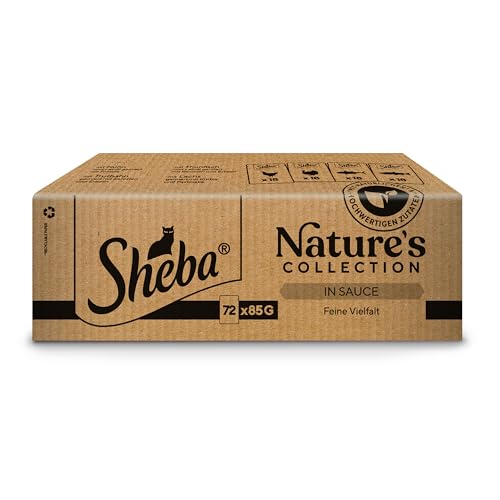 SHEBA Nature's Collection in Sauce - Hochwertiges Katzennassfutter Feine Vielfalt (MSC) im Portionsbeutel - 72 x 85g von Sheba