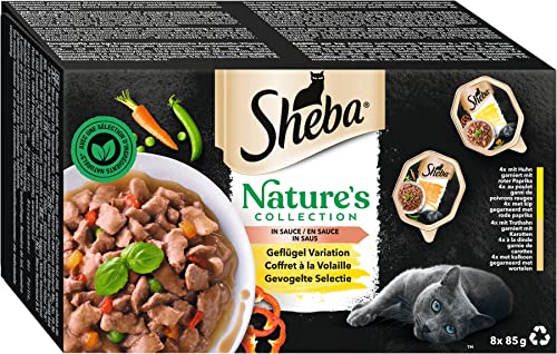 Sheba Nature`s Collection in Sauce - Feinstes Katzennassfutter in der Schale - Geflügel Variation - 32 x 85g von Sheba