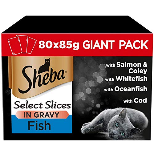 Sheba 80 x 85 g Katzenfutterbeutel Select Slices Fish Collection In Gravy von Sheba