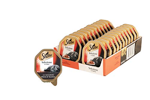 Sheba Auswahl in Sauce, Nassfutter für Katzen mit saftigem Rindfleisch & Truthahn - 22 Schalen à 85 g, insgesamt: 1870 g von Sheba
