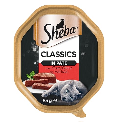 Sheba Classics mit Rindfleisch – Nassfutter für Katzen in Pastete (22 x 85g) von Sheba