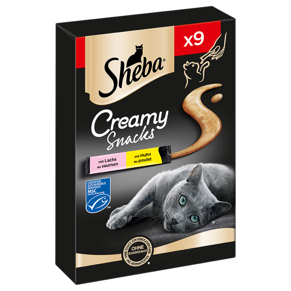 Sheba Creamy Snacks - Huhn und Lachs (63 x 12 g) von Sheba