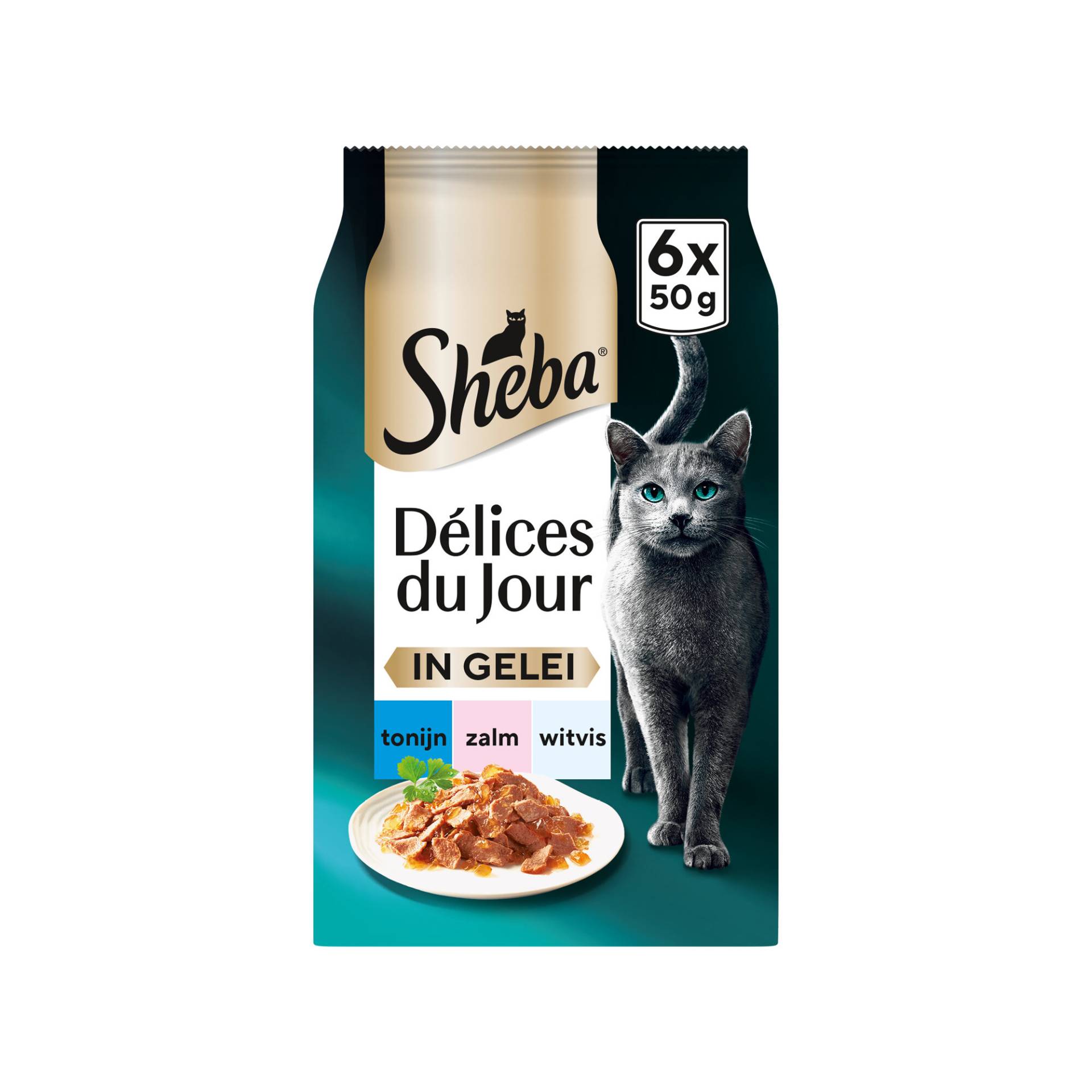 Sheba Délices du Jour in Gelee - Thunfisch, Lachs und Weißfisch von Sheba