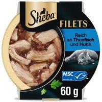 Sheba Filets Nassfutter Katze Thunfisch und Huhn 32x60 g Sheba Filets Nassfutter Katze Thunfisch und Huhn 32x60 g von Sheba