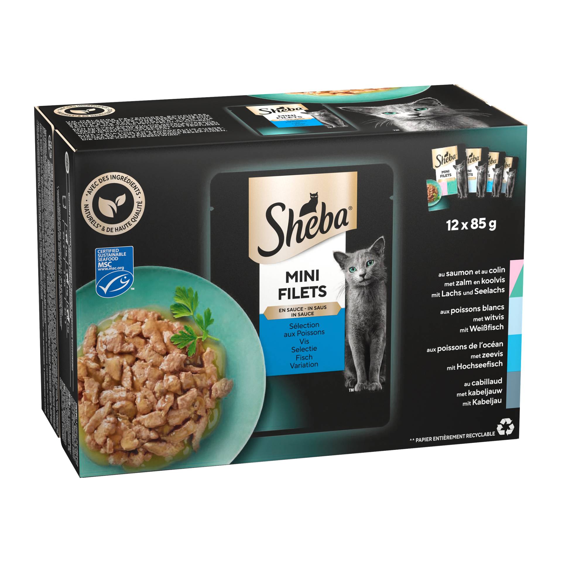 Sheba Fischauswahl Mini Filets in Sauce - 12 x 85 g von Sheba