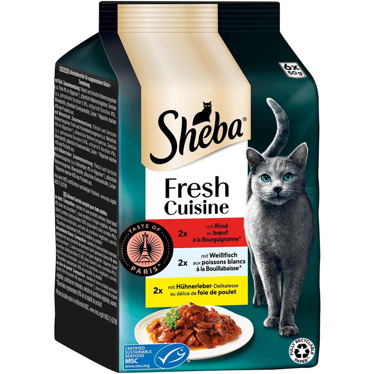 Sheba Fresh Cuisine Taste of Paris Rind, Weißfisch & Huhn 36x50 g Sheba Fresh Cuisine Taste of Paris Rind, Weißfisch & Huhn 36x50 g von Sheba