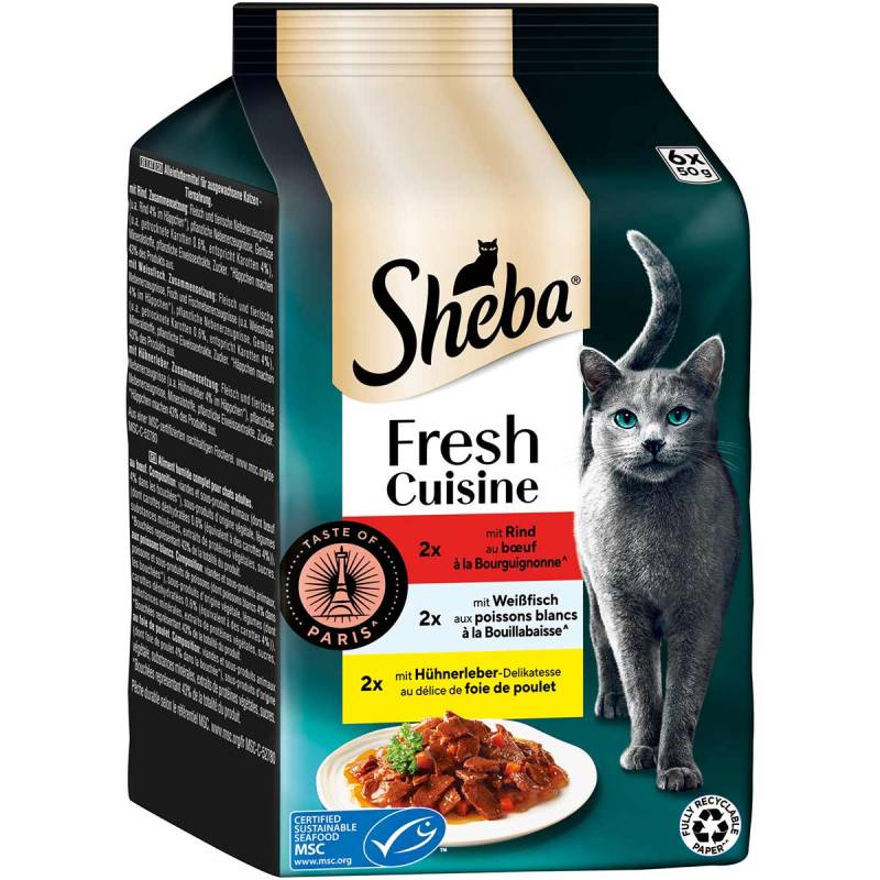 Sheba Fresh Cuisine Taste of Paris Rind, Weißfisch & Huhn 36x50 g von Sheba