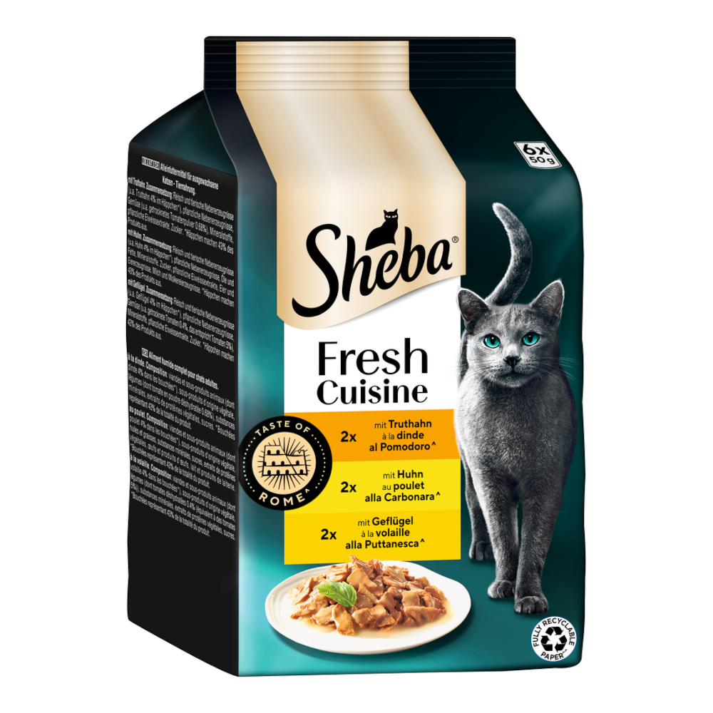 Sheba Fresh Cuisine Taste of Rome 6 x 50 g - Truthahn, Huhn & Geflügel in Sauce Sheba Fresh Cuisine Taste of Rome 6 x 50 g - Truthahn, Huhn & Geflügel in Sauce von Sheba