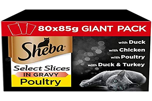 Sheba Katzenfutterbeutel für ausgewachsene Katzen, 80 Stück, 85 g von Sheba