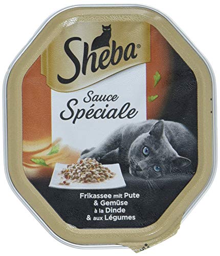 Sheba Katzenfutter Nassfutter Sauce Spéciale mit Frikassee mit Pute & Gemüse in Sauce, 1 x 85g Schale Sheba Katzenfutter Nassfutter Sauce Spéciale mit Frikassee mit Pute & Gemüse in Sauce, 1 x 85g Schale von Sheba