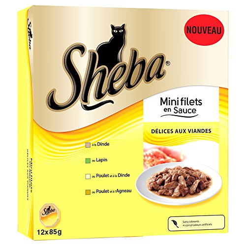 Sheba – Mini Filets in Sauce Délices den Fleisch für Katzen – 12 x BL. von Sheba