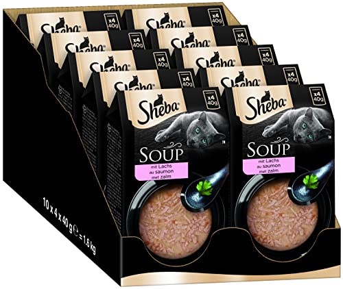 Sheba Multipack Soup - Katzennassfutter im Portionsbeutel - Lachs - 40 x 40g von Sheba