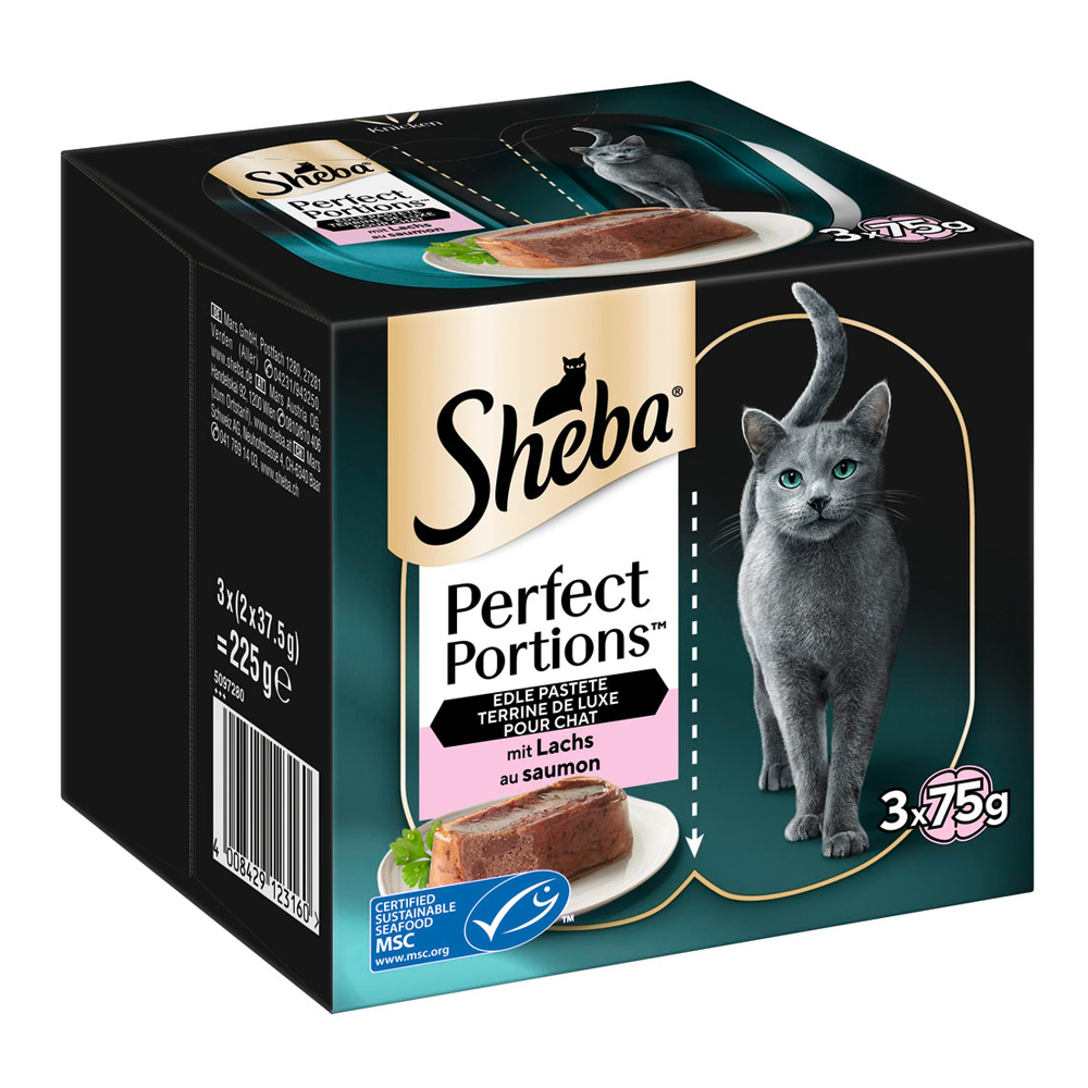 Sheba Perfect Portions 48 x 37,5 g - Pastete mit Lachs von Sheba