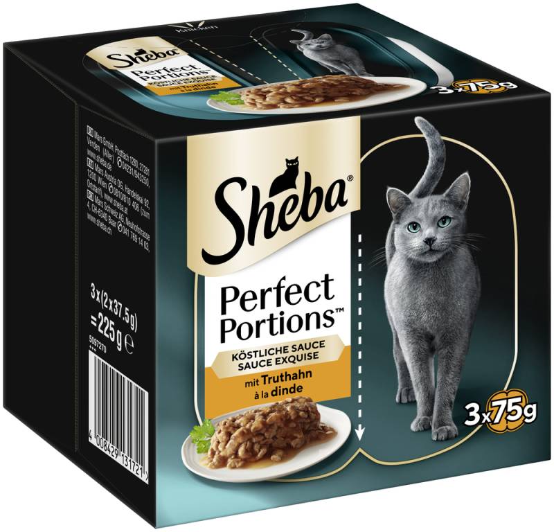 Sheba Perfect Portions 48 x 37,5 g - Sauce mit Truthahn von Sheba