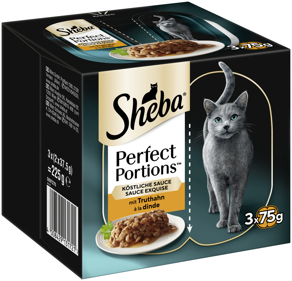 Sheba Perfect Portions 6 x 37,5 g - Sauce mit Truthahn von Sheba