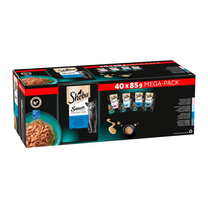 Sheba Sauce Collection - Fisch Auswahl - Mega pack - 40 x 85 g von Sheba