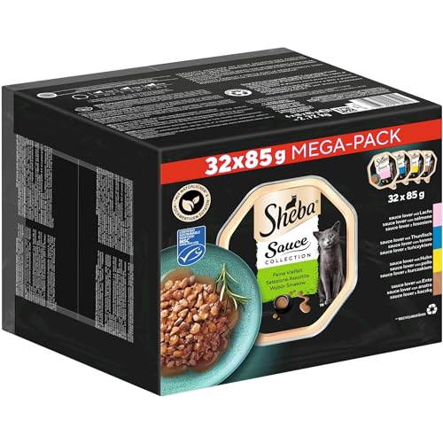 Sheba Sauce Collection Katzen Nassfutter in Schale Feine Vielfalt (MSC) Multipack 32x85g von Sheba