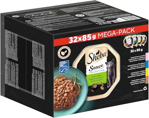 Sheba Sauce Collection Katzen Nassfutter in Schale Feine Vielfalt (MSC) Multipack 32x85g von Sheba