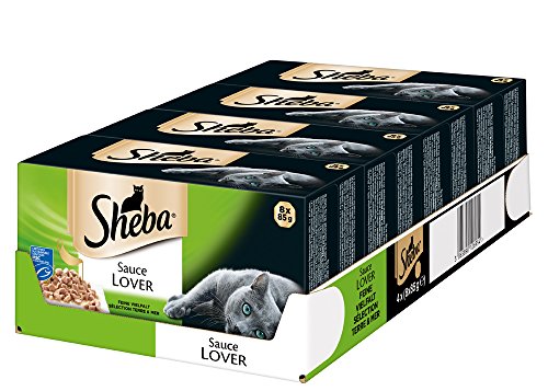Sheba Sauce Lover (MSC) Katzenfutter, 32 Schalen (4 x 8 x 85 g) von Sheba