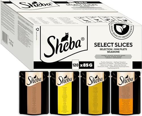 Sheba Selection Katzen Nassfutter im Portionsbeutel Geflügel Variation in Sauce Multipack 120x85g von Sheba