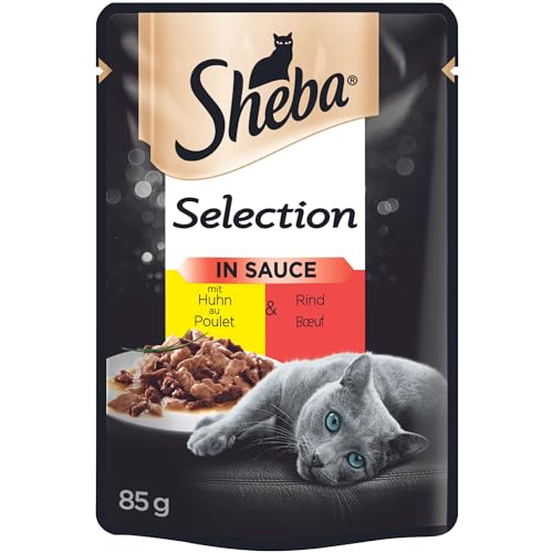 Sheba Selection Katzen Nassfutter im Portionsbeutel mit Huhn und Rind in Sauce 28x85g von Sheba