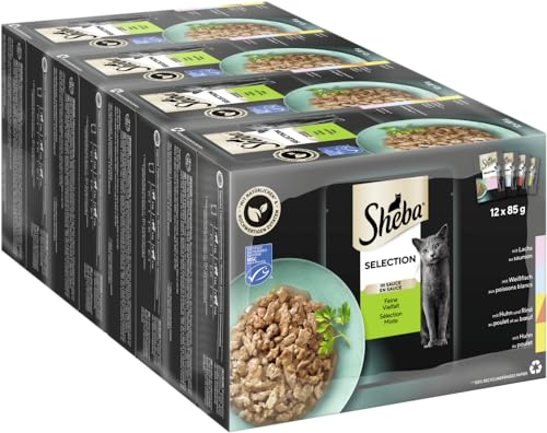 Sheba Selection Portionsbeutel Multipack Feine Vielfalt in Sauce MSC 4X 12x85g Katzenfutter Nassfutter Katzennassfutter Futter Sheba Selection Portionsbeutel Multipack Feine Vielfalt in Sauce MSC 4X 12x85g Katzenfutter Nassfutter Katzennassfutter Futter von Sheba