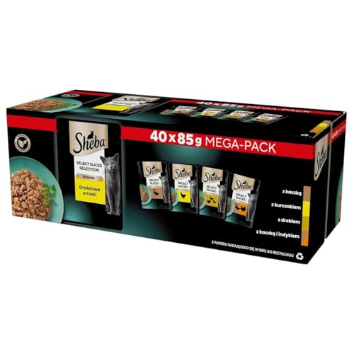 Sheba Selection Select Slices in Sauce 40x85g Katzennassfutter Geflügel Variation mit Ente, Huhn, Geflügel und Truthahn Sheba Selection Select Slices in Sauce 40x85g Katzennassfutter Geflügel Variation mit Ente, Huhn, Geflügel und Truthahn von Sheba