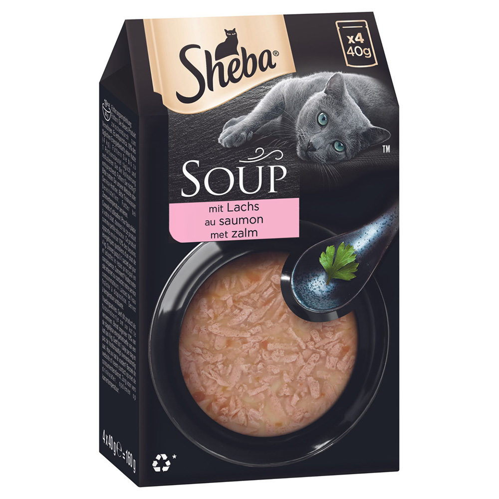 Sparpaket 40 x 40 g Multipack Sheba Classic Soup Frischebeutel - mit Lachs von Sheba