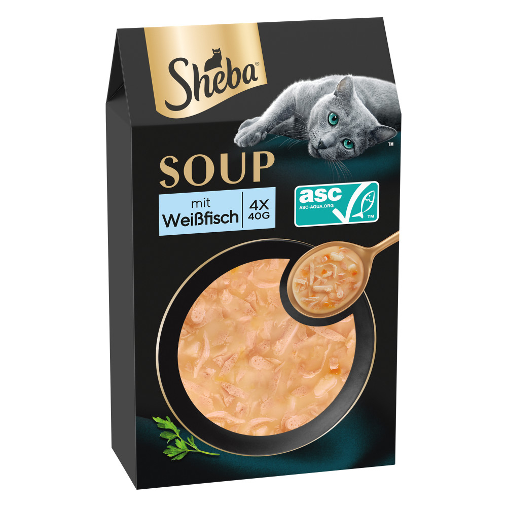 Sparpaket 80 x 40 g Multipack Sheba Classic Soup Frischebeutel - mit Weißfisch Sparpaket 80 x 40 g Multipack Sheba Classic Soup Frischebeutel - mit Weißfisch von Sheba