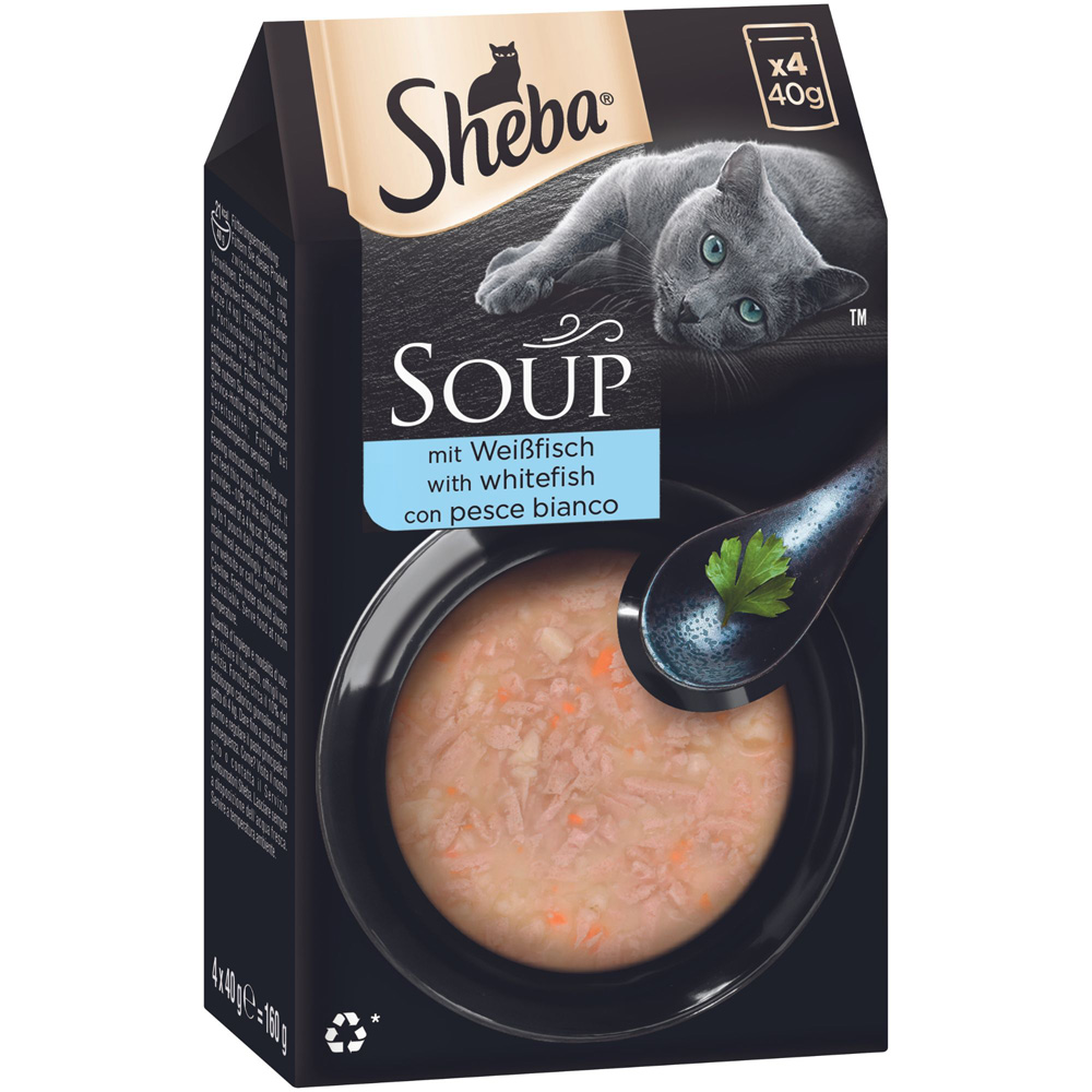 Sparpaket 80 x 40 g Multipack Sheba Classic Soup Frischebeutel - mit Weißfisch von Sheba