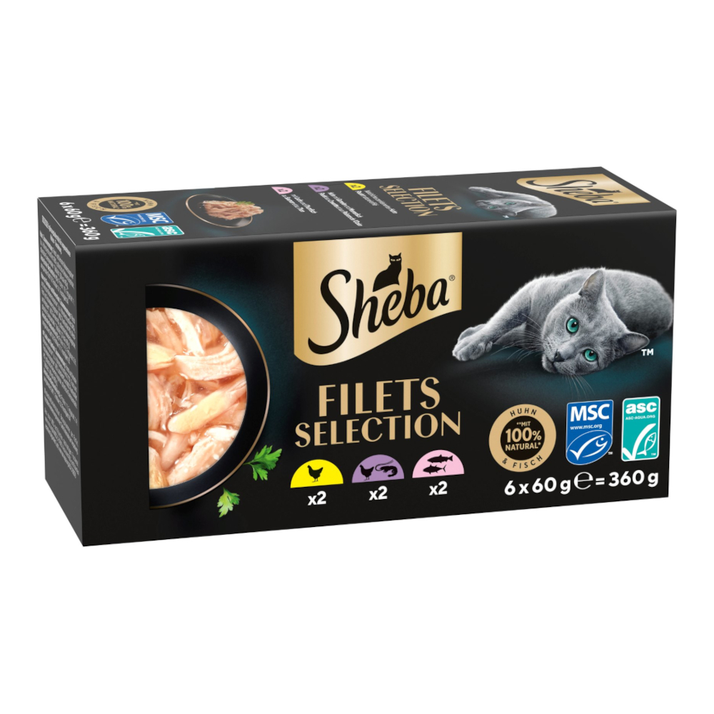 Sparpaket Sheba Filets 36 x 60 g - Mixpaket II (3 Sorten) von Sheba