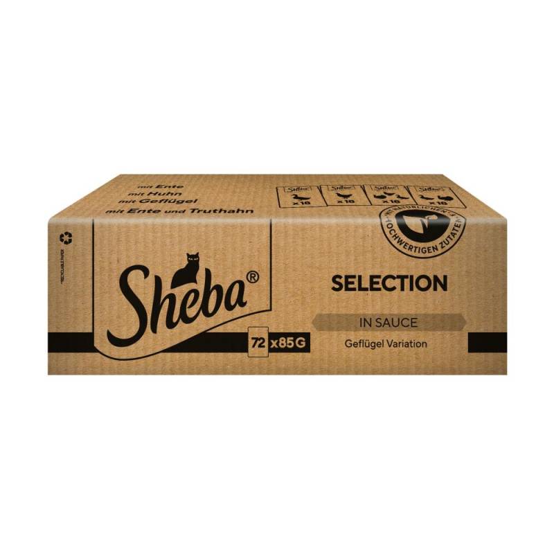 Sparpaket Sheba Portionsbeutel 144 x 85 g - Selection in Sauce Geflügel Variation von Sheba