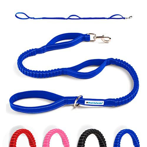 Shed Defender Stoßdämpfende Bungee-Leine – DREI gepolsterte Griffe für Verkehrskontrolle in verschiedenen Längen, dehnbar von 1,2–2,1 m, elastische Hundeleine, reflektierende Nähte, Training, blau Shed Defender Stoßdämpfende Bungee-Leine – DREI gepolsterte Griffe für Verkehrskontrolle in verschiedenen Längen, dehnbar von 1,2–2,1 m, elastische Hundeleine, reflektierende Nähte, Training, blau von Shed Defender