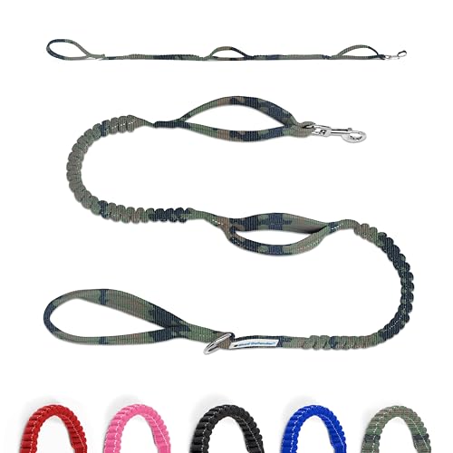 Shed Defender Stoßdämpfende Bungee-Hundeleine, drei gepolsterte Verkehrsgriffe, entworfen in den USA, dehnbar 1,2–1,8 m, elastische Hundeleine, reflektierende Nähte, große Hunde und kleine Rassen, Shed Defender Stoßdämpfende Bungee-Hundeleine, drei gepolsterte Verkehrsgriffe, entworfen in den USA, dehnbar 1,2–1,8 m, elastische Hundeleine, reflektierende Nähte, große Hunde und kleine Rassen, von Shed Defender
