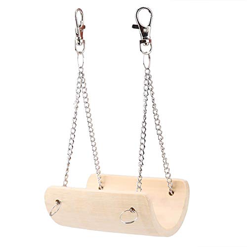 Hamsterschaukel,Kleine Tiere Hamster Holz Mini Hängebrücke Swing Cage Spielzeug Kleines Haustier Anti-Rutsch Groove Design Balance Übung Hängen Spielzeug von Sheens