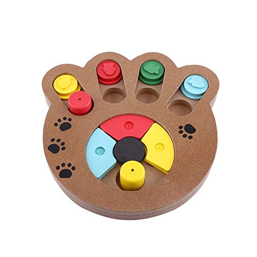 Lebensmittelbehandeltes Holzspielzeug Puzzle Langsam Futternapf Kreative Pfotenform Pet IQ Training Interaktives Spielzeug für Hunde Welpen Katzen[Pfote] Kauspielzeug von Sheens