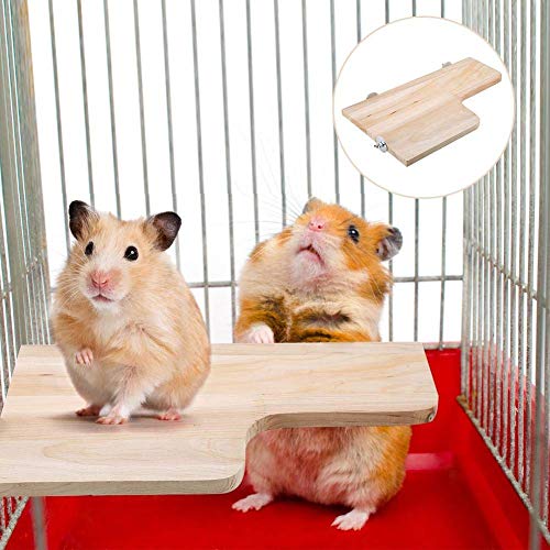 Sheens L-förmiges kleines Tier-Sprungbrett-Spielzeug aus Holz, Hamster-Plattform, Springender Kletterspielplatz für Maus-Chinchilla-Eichhörnchen-Rennmaus-Zwerg von Sheens