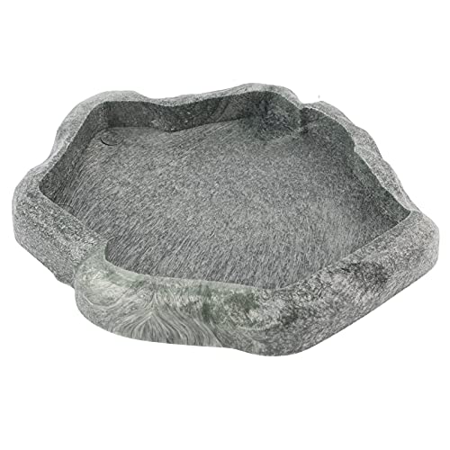 Sheens Reptile Feeder, Resin Rock Reptile Futter- und Wassernapf Pet Terrarium Ornament Dish Plate für Tortoise Lizard Chameleon Iguana[S-Grün] Ornamente von Sheens