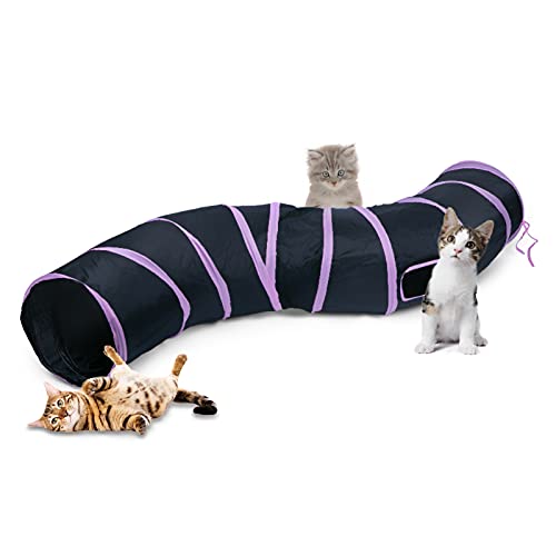 Sheldamy Katzentunnel, S-2-Wege-Katzentunnel für Indoor-Katzen, zusammenklappbarer Katzenspieltunnel, interaktives Spielzeug-Labyrinth Katzenhaus mit 1 Spielball für Katzen, Welpen, Kätzchen, Sheldamy Katzentunnel, S-2-Wege-Katzentunnel für Indoor-Katzen, zusammenklappbarer Katzenspieltunnel, interaktives Spielzeug-Labyrinth Katzenhaus mit 1 Spielball für Katzen, Welpen, Kätzchen, von Sheldamy