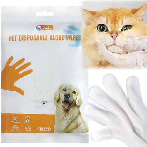 6 x Haustierhandschuhe, Haustiertücher, waschfreie Handschuhe, Einweg-Pflegetücher für Haustiere, sanfte Reinigung, Fellpflegetücher, Hundereinigung, Deodorierung, multifunktional, schnelles Baden, 6 x Haustierhandschuhe, Haustiertücher, waschfreie Handschuhe, Einweg-Pflegetücher für Haustiere, sanfte Reinigung, Fellpflegetücher, Hundereinigung, Deodorierung, multifunktional, schnelles Baden, von ShengQiu