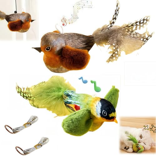 Katzenspielzeug, flatternder Vogel, interaktives Katzenminze-Spielzeug, simuliertes Zwitschern, Katzenspielzeug, Zwitschern, interaktives Spielzeug für Indoor-Kätzchen-Übung Katzenspielzeug, flatternder Vogel, interaktives Katzenminze-Spielzeug, simuliertes Zwitschern, Katzenspielzeug, Zwitschern, interaktives Spielzeug für Indoor-Kätzchen-Übung von ShengQiu