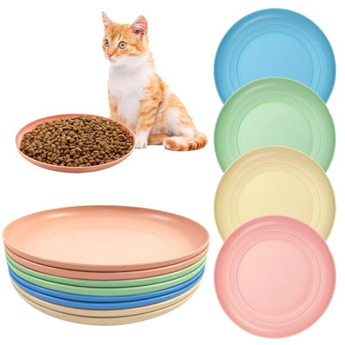 8 Stück Flache Katzennäpfe,Flache Katzennäpfe,Katzenfutter SchüSsel füR Futter Und Wasser,Katzenschüssel,Katzenschüssel,breiter Katzenteller für Kätzchen und kurzbeinige Katzen von Shengruili