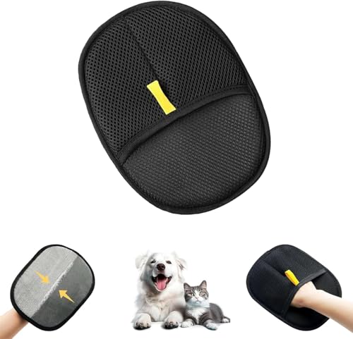 Shengruili Fellmagnet Handschuhe Wiederverwendbar,Atmungsaktive Haustierhaarentferner,Pet Grooming Gloves,Statische Haarentfernungshandschuhe Für Haustier Glattes und Gesundes Fell von Shengruili