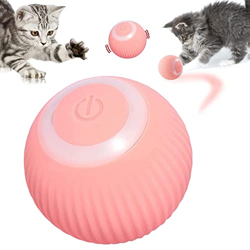 Shengruili Interaktives Katzenspielzeug Ball,Katzenspielzeug Ball Elektrisch,360° Selbstdrehender Elektrisch Ball,USB Wiederaufladbares Katzenball mit LED Licht,Smart Interactive Cat Ball von Shengruili
